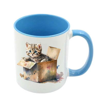 Mug - 11oz - Kitten in a cardboard box
