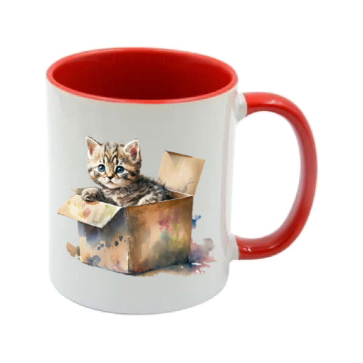 Mug - 11oz - Kitten in a cardboard box