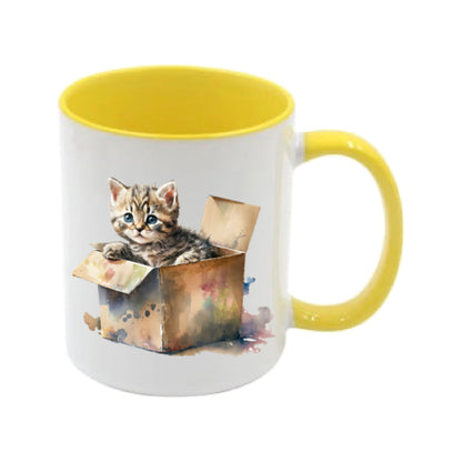 Mug - 11oz - Kitten in a cardboard box