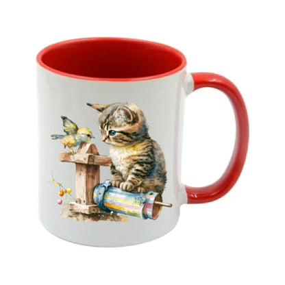 Mug - 11oz - Kitten with a bird