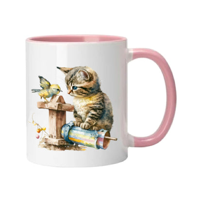 Mug - 11oz - Kitten with a bird