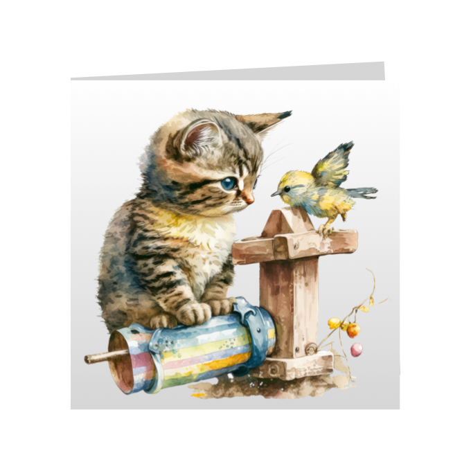 Square Greeting Cards - Cute Kittens