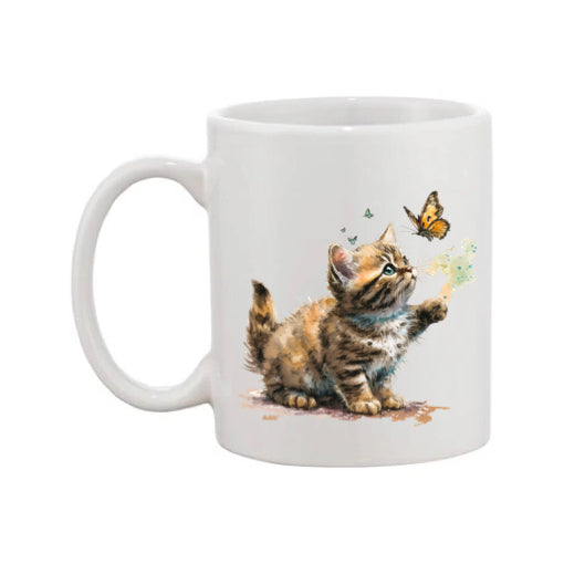 Mug - 11oz - Kitten with a butterfly 2