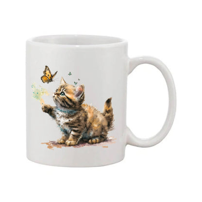 Mug - 11oz - Kitten with a butterfly 2
