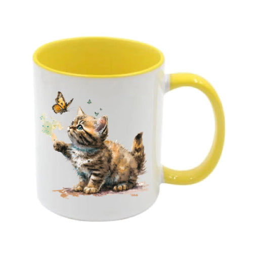 Mug - 11oz - Kitten with a butterfly 2