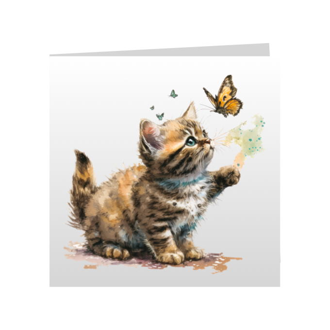 Square Greeting Cards - Cute Kittens