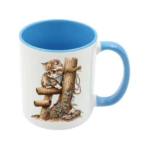 Mug - 11oz - Kitten and a tree trunk