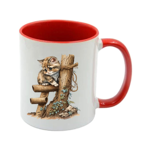 Mug - 11oz - Kitten and a tree trunk