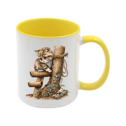 Mug - 11oz - Kitten and a tree trunk