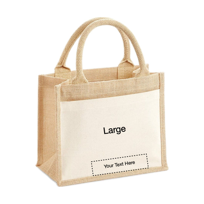 FULLY Customise Jute Tote Bags - upload your own image and add text
