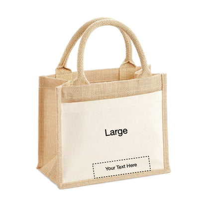 FULLY Customise Jute Tote Bags - upload your own image and add text