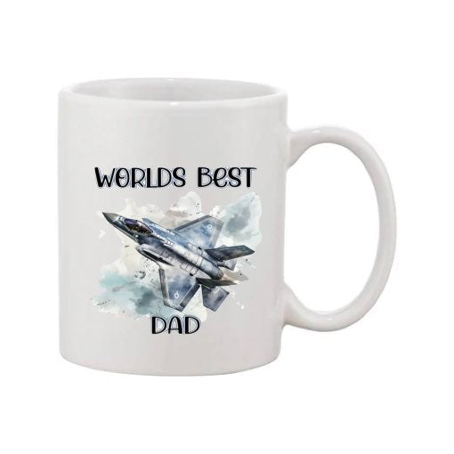 Mug - 11oz - Worlds Best Dad/Daddy/Grandad/Grandpa/Hero with Planes