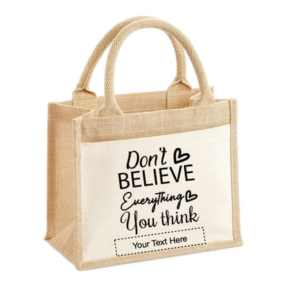 Jute Tote Bags - Mental Health Sayings