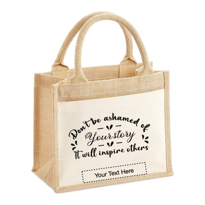 Jute Tote Bags - Mental Health Sayings