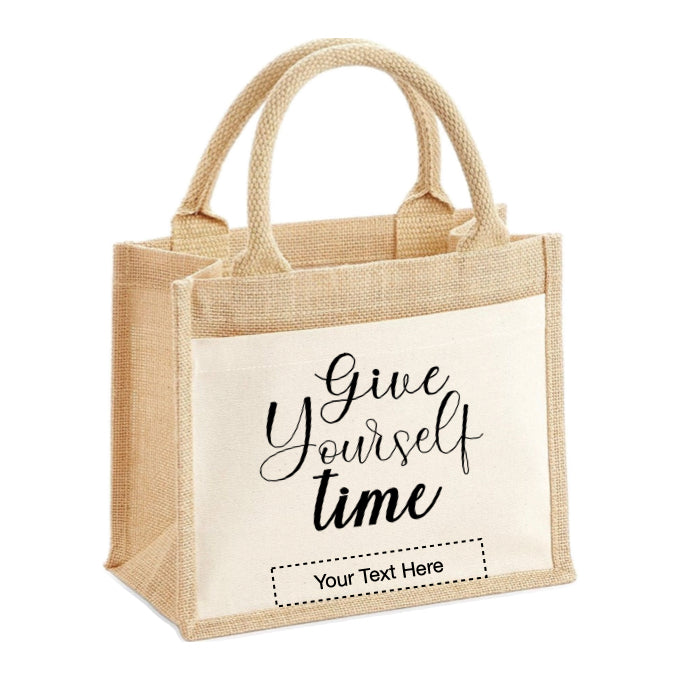 Jute Tote Bags - Mental Health Sayings