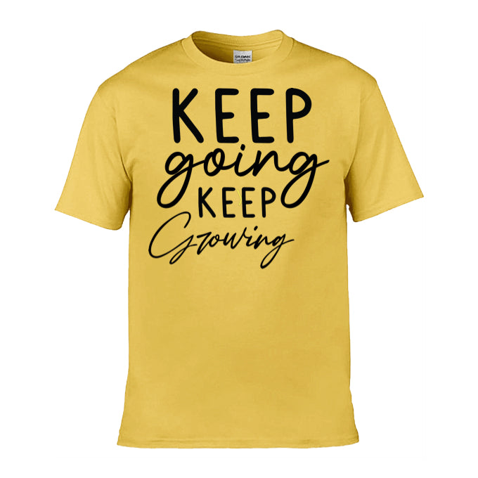 Mens T-Shirt (Gildan Softstyle 64000) - 9 Colours to choose from with 'Keep going keep growing' message