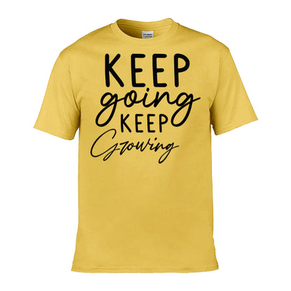 Mens T-Shirt (Gildan Softstyle 64000) - 9 Colours to choose from with 'Keep going keep growing' message