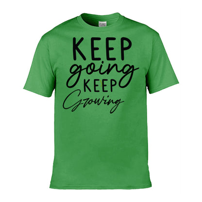 Mens T-Shirt (Gildan Softstyle 64000) - 9 Colours to choose from with 'Keep going keep growing' message