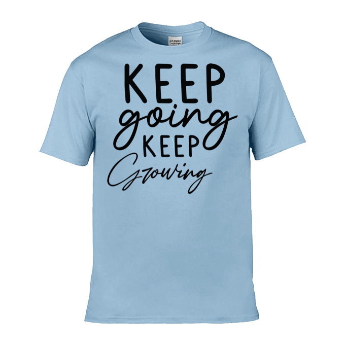 Mens T-Shirt (Gildan Softstyle 64000) - 9 Colours to choose from with 'Keep going keep growing' message