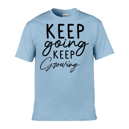 Mens T-Shirt (Gildan Softstyle 64000) - 9 Colours to choose from with 'Keep going keep growing' message