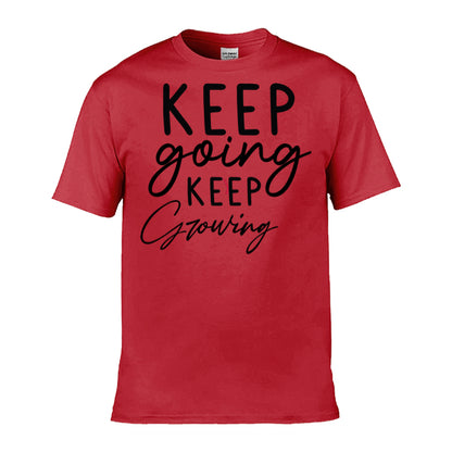 Mens T-Shirt (Gildan Softstyle 64000) - 9 Colours to choose from with 'Keep going keep growing' message