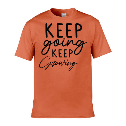 Mens T-Shirt (Gildan Softstyle 64000) - 9 Colours to choose from with 'Keep going keep growing' message