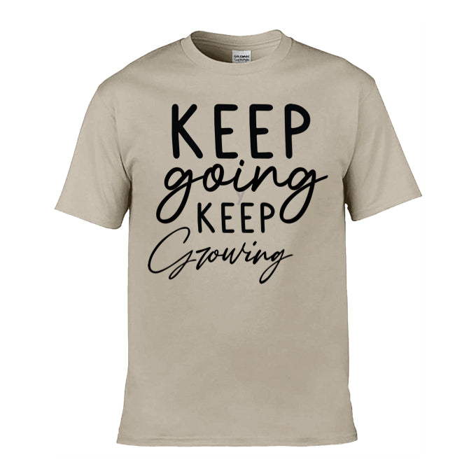 Mens T-Shirt (Gildan Softstyle 64000) - 9 Colours to choose from with 'Keep going keep growing' message