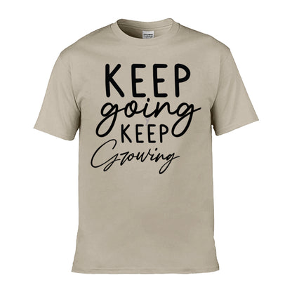 Mens T-Shirt (Gildan Softstyle 64000) - 9 Colours to choose from with 'Keep going keep growing' message