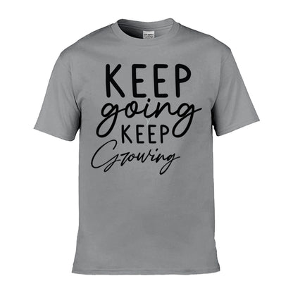 Mens T-Shirt (Gildan Softstyle 64000) - 9 Colours to choose from with 'Keep going keep growing' message