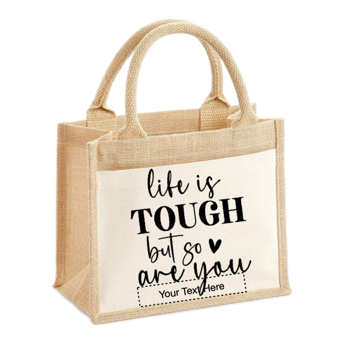 Jute Tote Bags - Mental Health Sayings