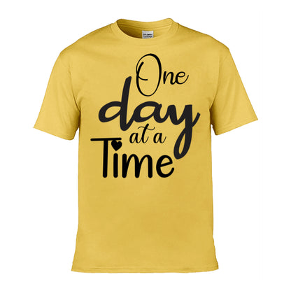 Mens T-Shirt (Gildan Softstyle 64000) - 9 Colours to choose from with 'One day at a time' message