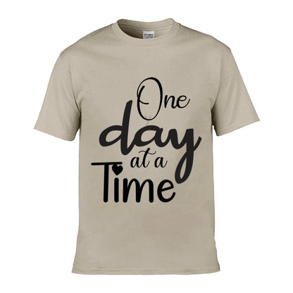 Mens T-Shirt (Gildan Softstyle 64000) - 9 Colours to choose from with 'One day at a time' message