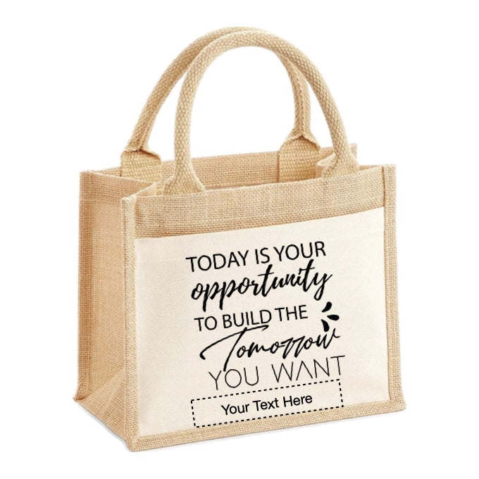 Jute Tote Bags - Mental Health Sayings