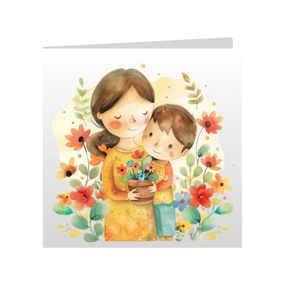 Square Greeting Cards for Woman & Child