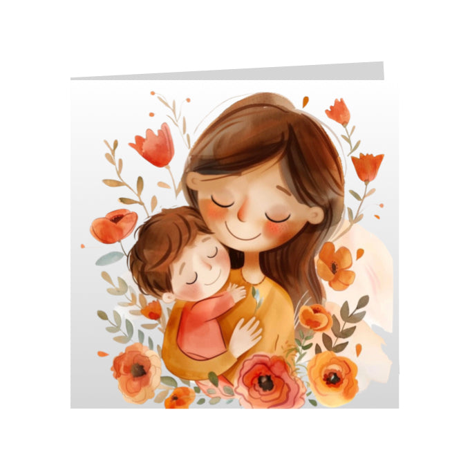 Square Greeting Cards for Woman & Child
