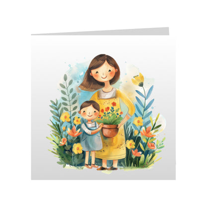 Square Greeting Cards for Woman & Child