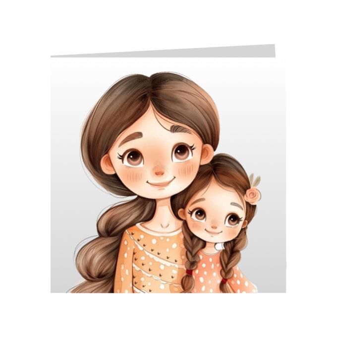 Square Greeting Cards for Woman & Child