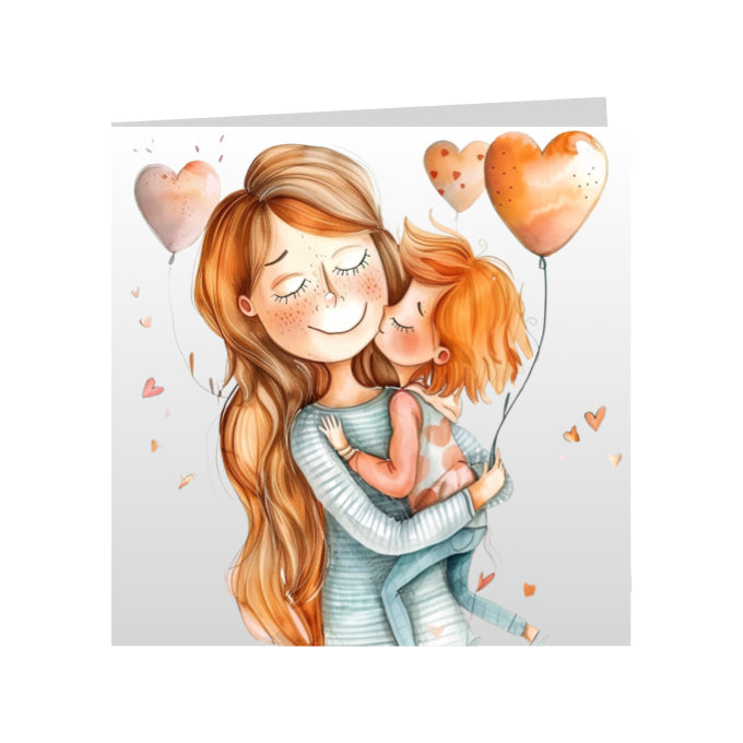 Square Greeting Cards for Woman & Child