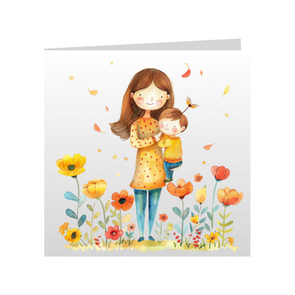 Square Greeting Cards for Woman & Child
