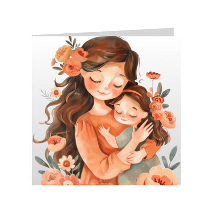 Square Greeting Cards for Woman & Child