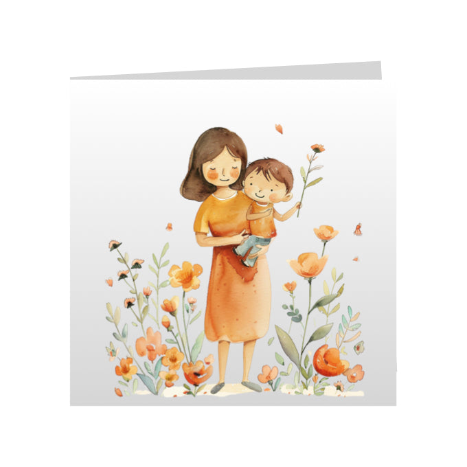 Square Greeting Cards for Woman & Child