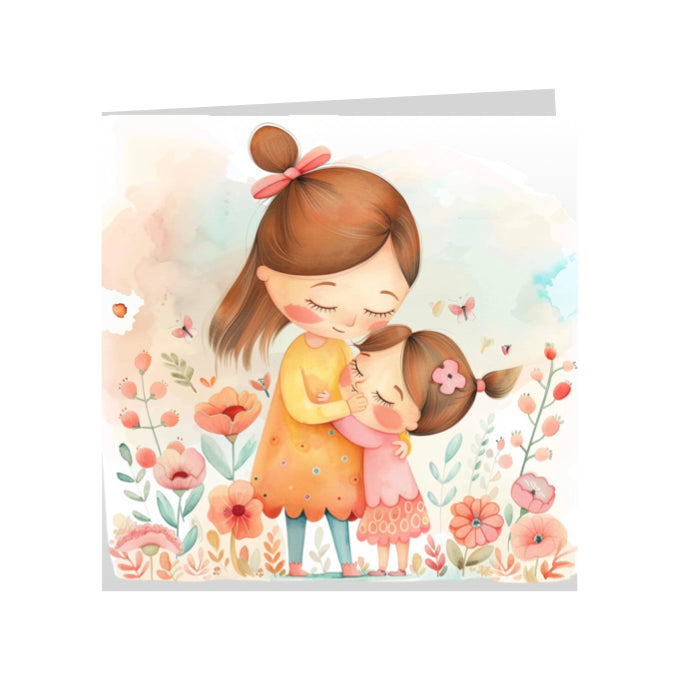 Square Greeting Cards for Woman & Child