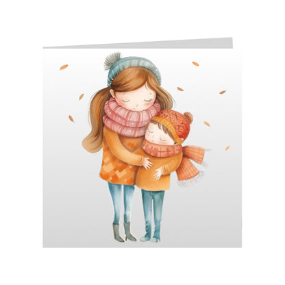 Square Greeting Cards for Woman & Child