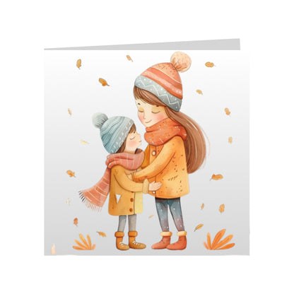 Square Greeting Cards for Woman & Child