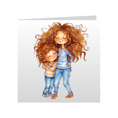 Square Greeting Cards for Woman & Child