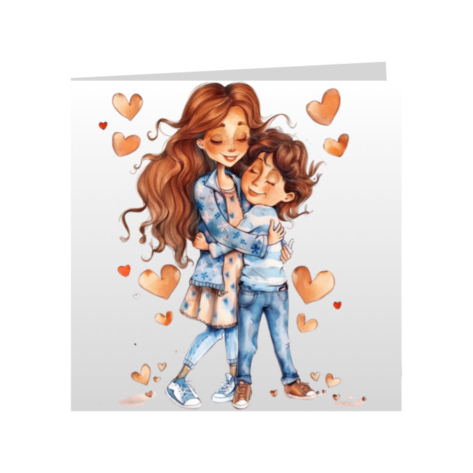 Square Greeting Cards for Woman & Child