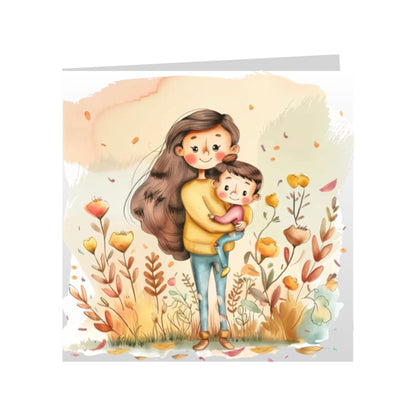 Square Greeting Cards for Woman & Child