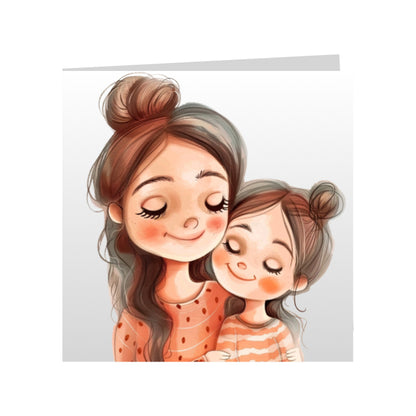 Square Greeting Cards for Woman & Child