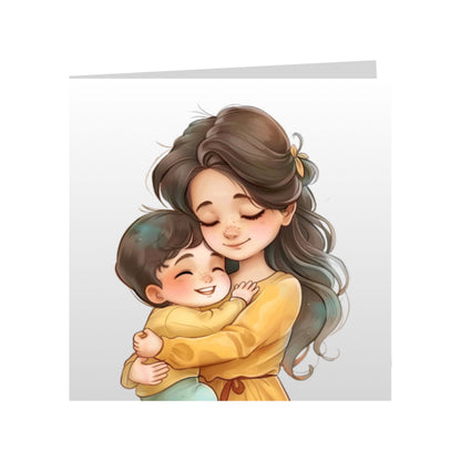 Square Greeting Cards for Woman & Child