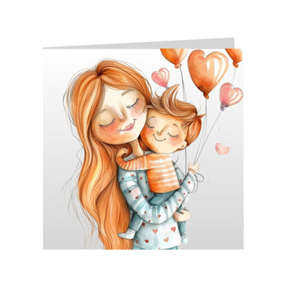 Square Greeting Cards for Woman & Child